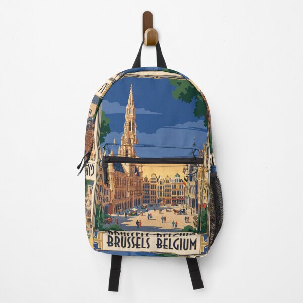 Item preview, Brussels Belgium Vintage Travel Poster designed and sold by Bomax121.