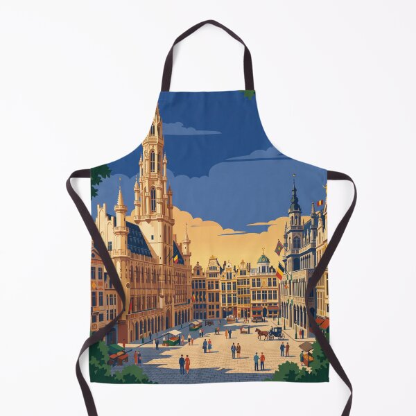 Item preview, Brussels Belgium Vintage Travel Poster designed and sold by Bomax121.