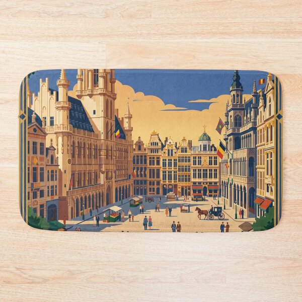 Item preview, Brussels Belgium Vintage Travel Poster designed and sold by Bomax121.