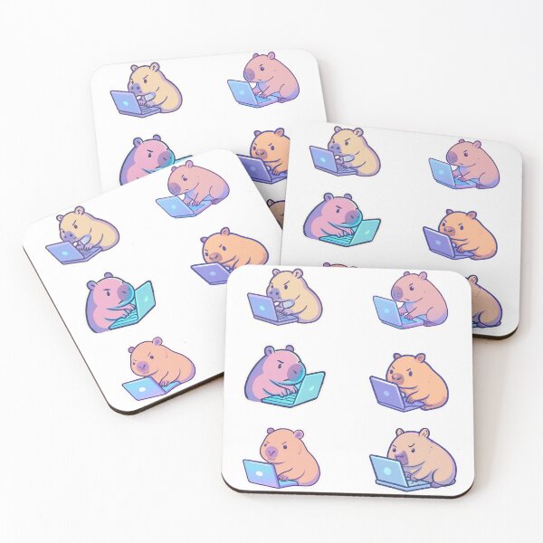 Item preview, Funny Capybara Laptop Sticker Pack designed and sold by TodoARTcreacion.