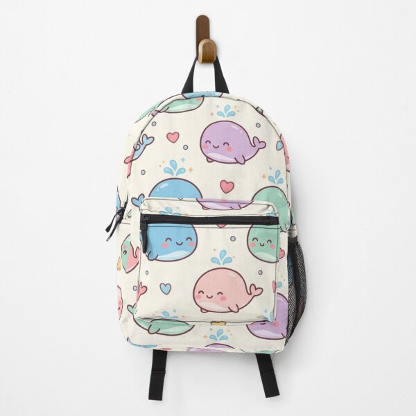 Item preview, Colorful Kawaii Whale Pattern with Hearts and Water Splashes designed and sold by Shivi-designs.