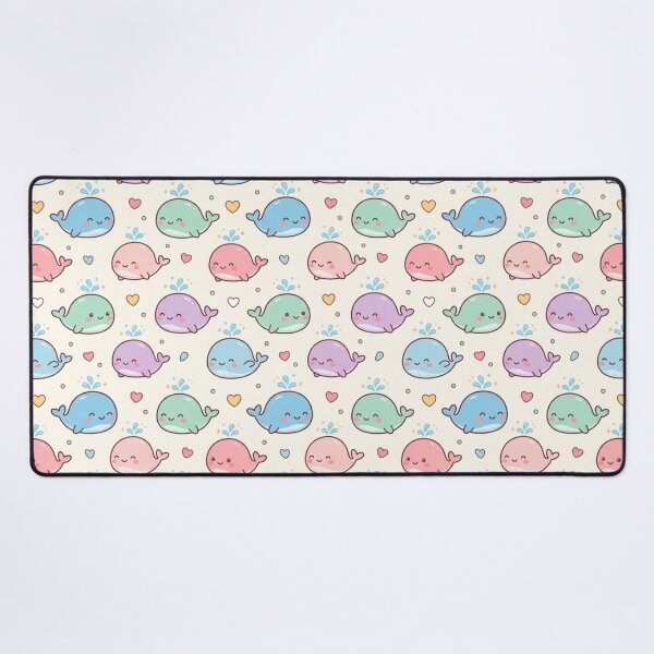 Item preview, Colorful Kawaii Whale Pattern with Hearts and Water Splashes designed and sold by Shivi-designs.