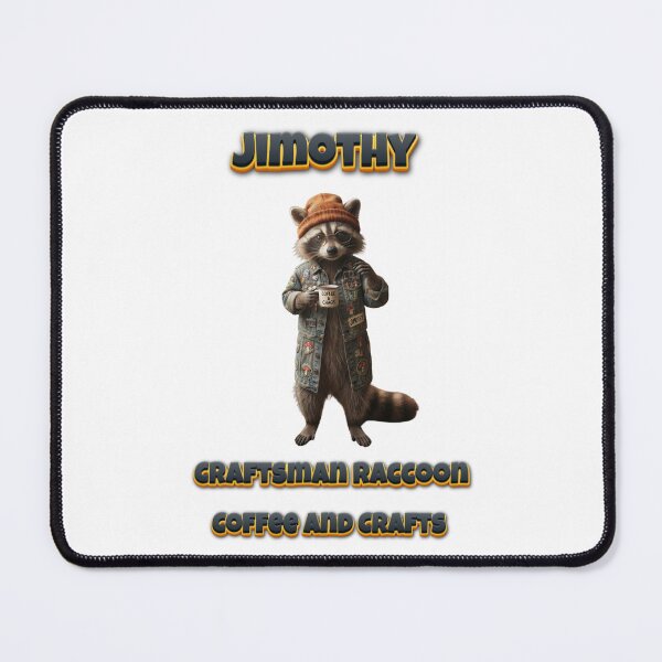 Item preview, Jimothy Raccoon The Adventurous Raccoon Coffee Lover Cute Animal Sticker & T-Shirt Design designed and sold by Art Wave Studio.