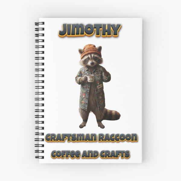 Item preview, Jimothy Raccoon The Adventurous Raccoon Coffee Lover Cute Animal Sticker & T-Shirt Design designed and sold by Art Wave Studio.