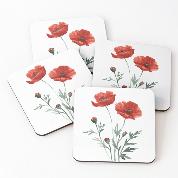 Item preview, Red Poppy Flowers designed and sold by xiao xuans.