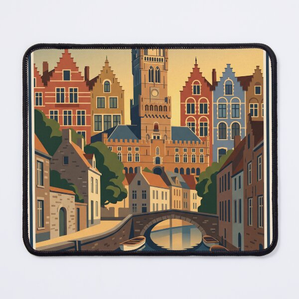 Item preview, Bruges Belgium Vintage Travel Poster designed and sold by Bomax121.