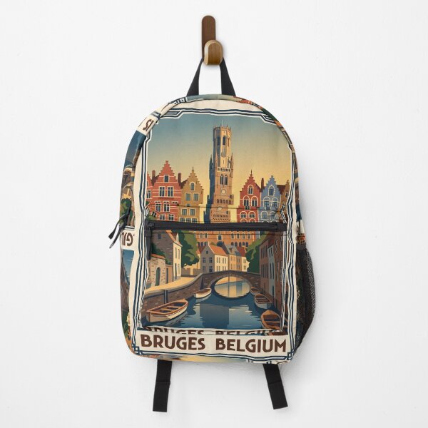 Item preview, Bruges Belgium Vintage Travel Poster designed and sold by Bomax121.