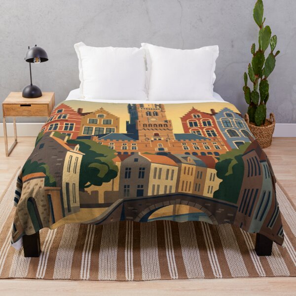 Item preview, Bruges Belgium Vintage Travel Poster designed and sold by Bomax121.