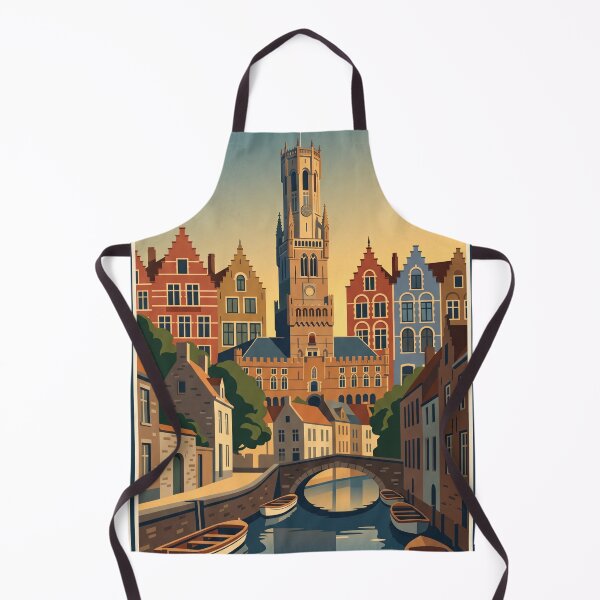 Item preview, Bruges Belgium Vintage Travel Poster designed and sold by Bomax121.