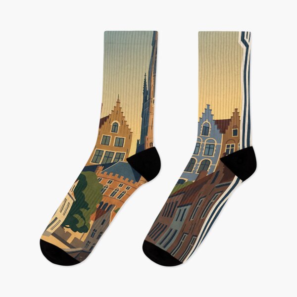 Item preview, Bruges Belgium Vintage Travel Poster designed and sold by Bomax121.