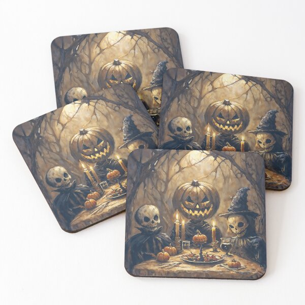 Item preview, Skeleton Feast Gothic Dinner Witchy Cottagecore Macabre Art designed and sold by DarkHolyQueen.
