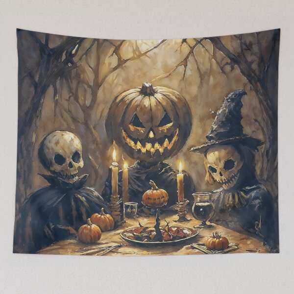 Item preview, Skeleton Feast Gothic Dinner Witchy Cottagecore Macabre Art designed and sold by DarkHolyQueen.