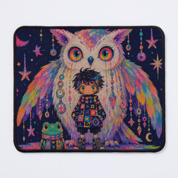 Item preview, Rainbow Owl Guardian and Magical Boy designed and sold by JarneVosskamp.