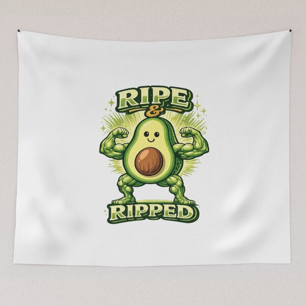 Item preview, Ripe and Ripped Funny Avocado Gym Design designed and sold by JMDG Studio.
