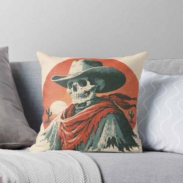 Item preview, Vintage Cowboy Skeleton — Retro Western Desert Sunset Skull designed and sold by FrostyFrisby.