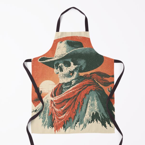 Item preview, Vintage Cowboy Skeleton — Retro Western Desert Sunset Skull designed and sold by FrostyFrisby.