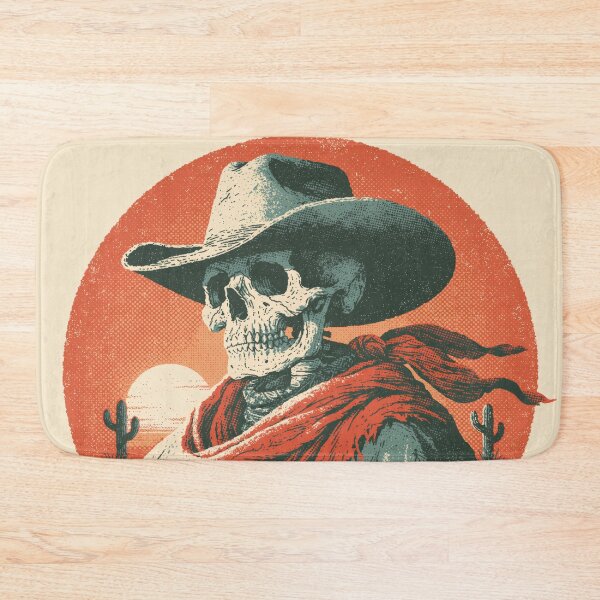 Item preview, Vintage Cowboy Skeleton — Retro Western Desert Sunset Skull designed and sold by FrostyFrisby.