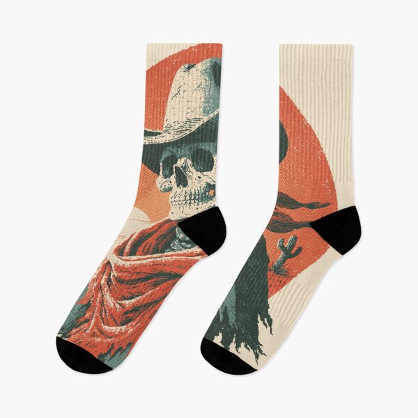 Item preview, Vintage Cowboy Skeleton — Retro Western Desert Sunset Skull designed and sold by FrostyFrisby.