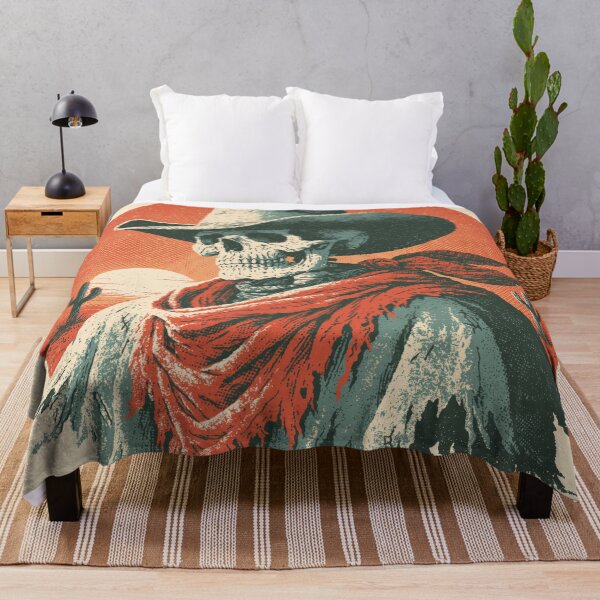 Item preview, Vintage Cowboy Skeleton — Retro Western Desert Sunset Skull designed and sold by FrostyFrisby.