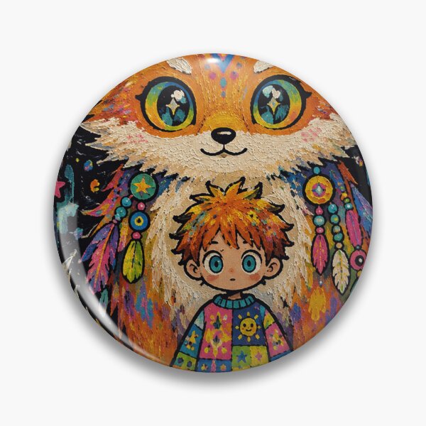 Item preview, Colorful Fox Spirit and Little Boy designed and sold by JarneVosskamp.