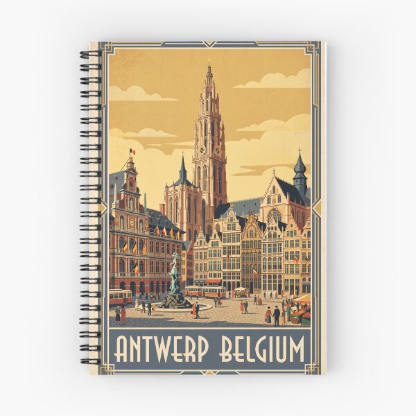 Item preview, Antwerp Belgium Vintage Travel Poster designed and sold by Bomax121.