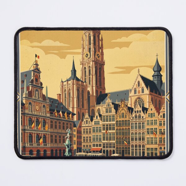 Item preview, Antwerp Belgium Vintage Travel Poster designed and sold by Bomax121.