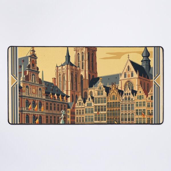 Item preview, Antwerp Belgium Vintage Travel Poster designed and sold by Bomax121.