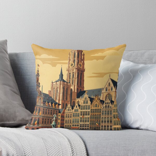 Item preview, Antwerp Belgium Vintage Travel Poster designed and sold by Bomax121.