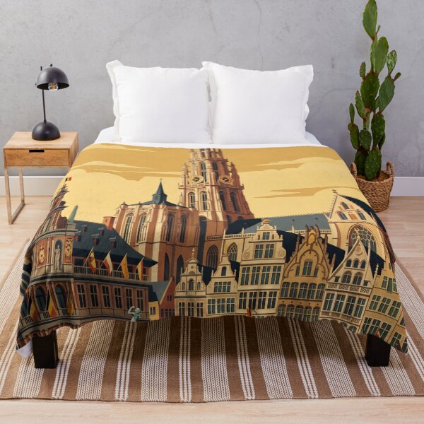 Item preview, Antwerp Belgium Vintage Travel Poster designed and sold by Bomax121.