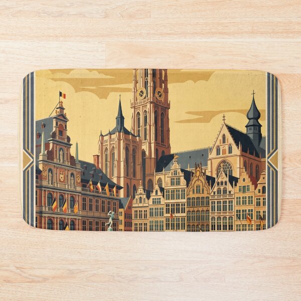 Item preview, Antwerp Belgium Vintage Travel Poster designed and sold by Bomax121.