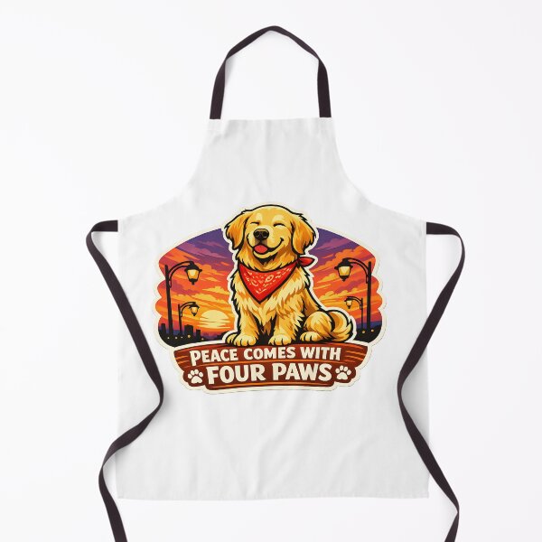 Item preview, Peace Comes With Four Paws – Golden Retriever City Sunset Design, Calm Dog Lover Shirt designed and sold by Sahil Randhawa.