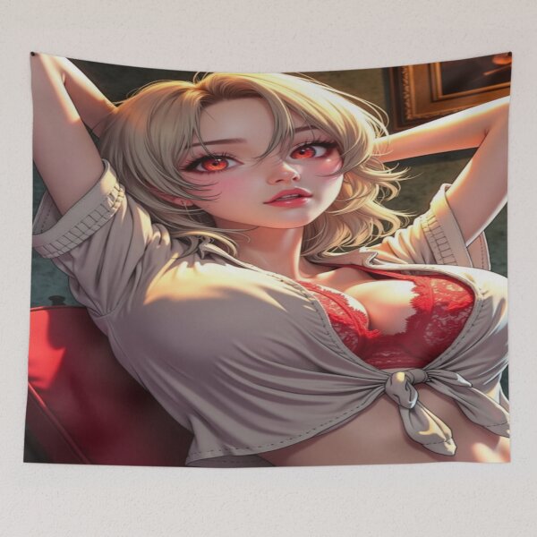 Item preview, Blouse and Red Lace | Anime Girl Portrait designed and sold by KasaHunterHarem.