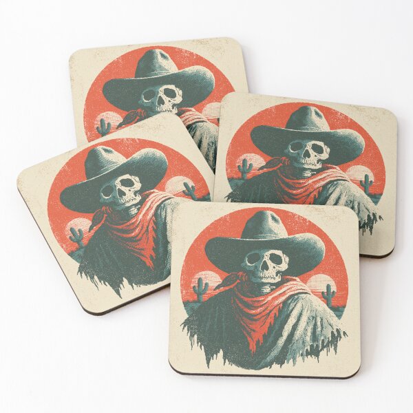 Item preview, Vintage Cowboy Skeleton — Retro Western Desert Sunset Skull designed and sold by FrostyFrisby.
