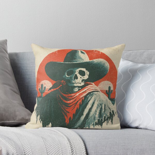 Item preview, Vintage Cowboy Skeleton — Retro Western Desert Sunset Skull designed and sold by FrostyFrisby.