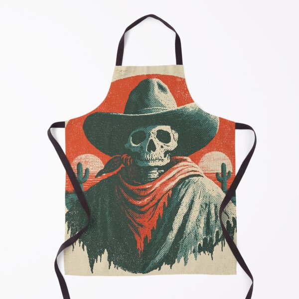 Item preview, Vintage Cowboy Skeleton — Retro Western Desert Sunset Skull designed and sold by FrostyFrisby.