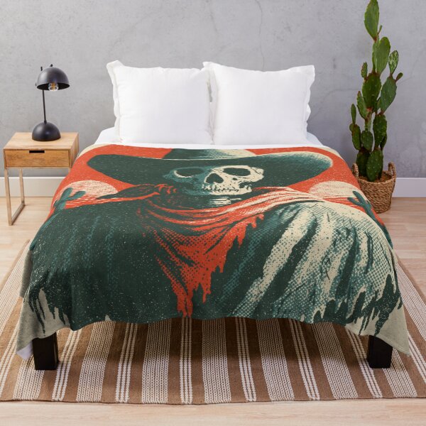 Item preview, Vintage Cowboy Skeleton — Retro Western Desert Sunset Skull designed and sold by FrostyFrisby.