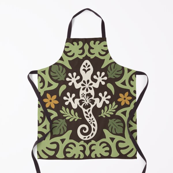 Item preview, Polynesian Gecko Tifaifai – Green Tropical Lizard Pattern designed and sold by Tahitifaifai.