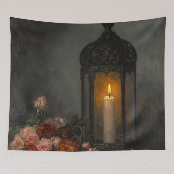 Item preview, Dark Academia Vintage Candle Still Life Floral Aesthetic designed and sold by DarkHolyQueen.