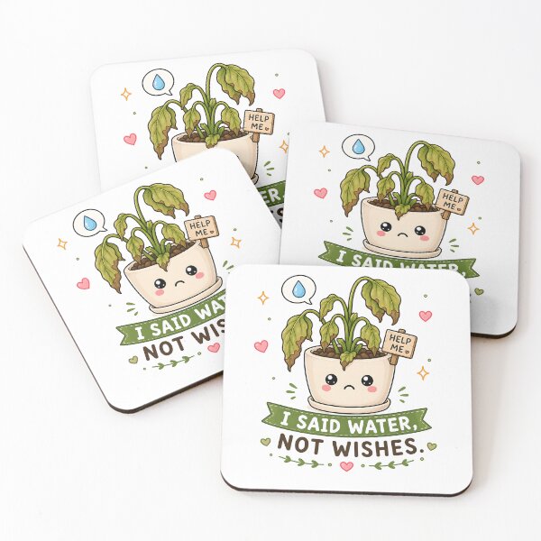 Item preview, I Said Water, Not Wishes | Funny Wilted Pothos Plant Sticker | Cute Kawaii Plant Parent Gift designed and sold by PLANT LOVER'S PARADISE.