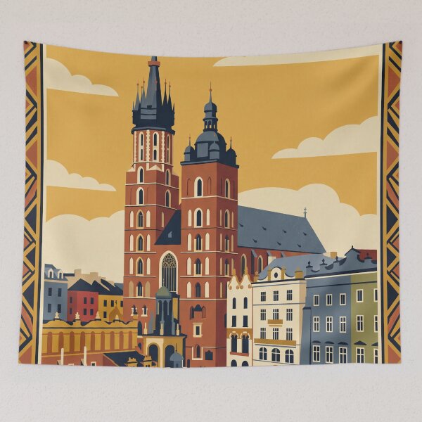 Item preview, Krakow Poland Vintage Travel Poster designed and sold by Bomax121.