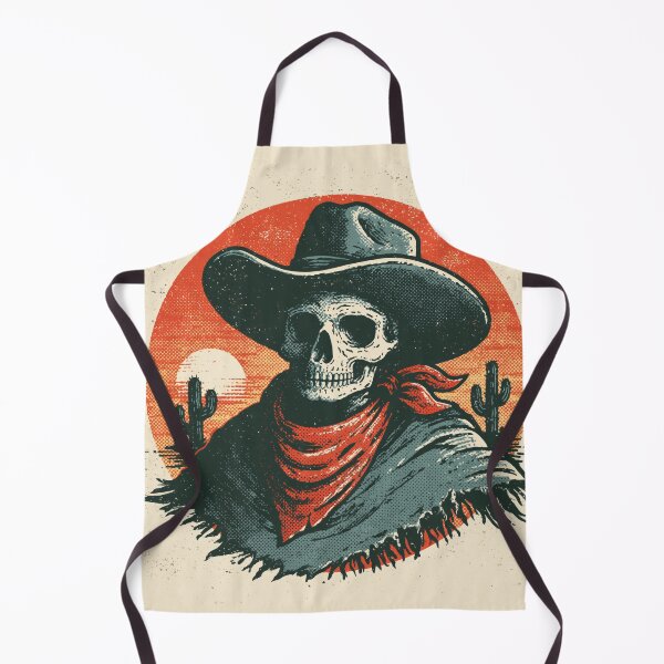 Item preview, Vintage Cowboy Skeleton — Retro Western Desert Sunset Skull designed and sold by FrostyFrisby.