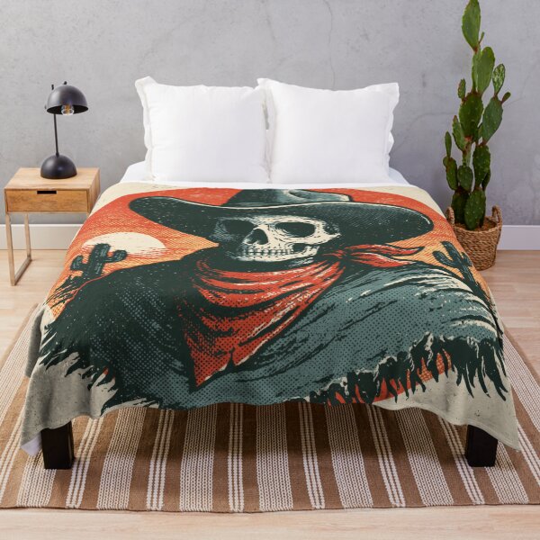 Item preview, Vintage Cowboy Skeleton — Retro Western Desert Sunset Skull designed and sold by FrostyFrisby.