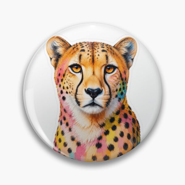 Item preview, Colorful Cheetah Sticker Art Portrait designed and sold by Snurly.