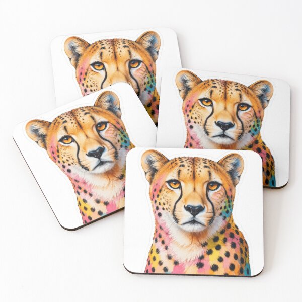 Item preview, Colorful Cheetah Sticker Art Portrait designed and sold by Snurly.