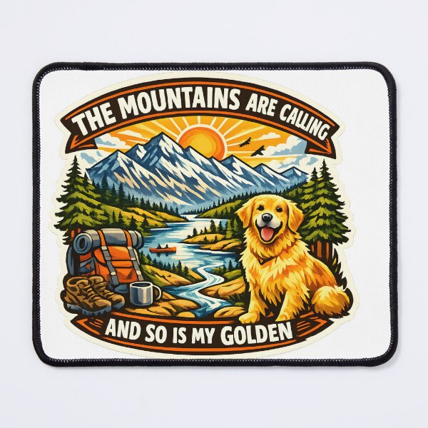 Item preview, The Mountains Are Calling And So Is My Golden Retriever – Hiking Camping Dog Lover Outdoor Adventure Design designed and sold by Sahil Randhawa.