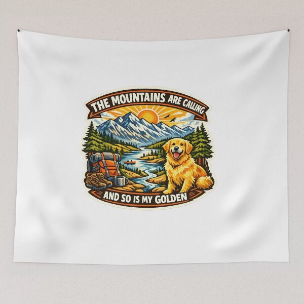Item preview, The Mountains Are Calling And So Is My Golden Retriever – Hiking Camping Dog Lover Outdoor Adventure Design designed and sold by Sahil Randhawa.