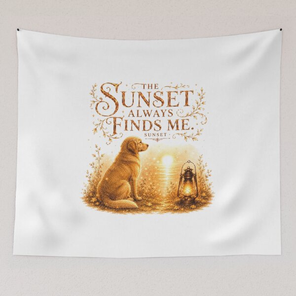 Item preview, The Sunset Always Finds Me Golden Retriever Golden Hour designed and sold by AQUILAKREO.