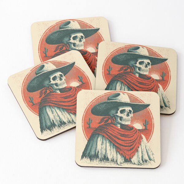 Item preview, Vintage Cowboy Skeleton — Retro Western Desert Sunset Skull designed and sold by FrostyFrisby.