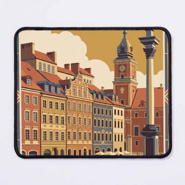 Item preview, Warsaw Poland Vintage Travel Poster designed and sold by Bomax121.