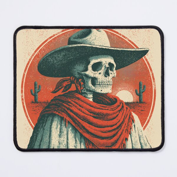 Item preview, Vintage Cowboy Skeleton — Retro Western Desert Sunset Skull designed and sold by FrostyFrisby.